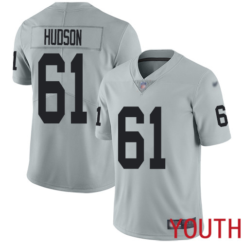 Oakland Raiders Limited Silver Youth Rodney Hudson Jersey NFL Football #61 Inverted Legend Jersey->youth nfl jersey->Youth Jersey